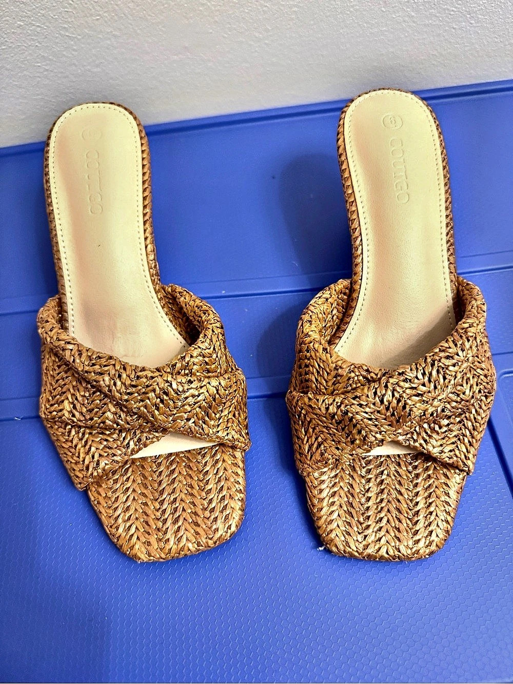 Coutgo Woven Wedge Mules in Brown US 6 - New